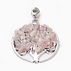 Ciondoli pendenti europei in quarzo rosa naturale PALLOY-JF00353-03-1