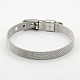 Unisex moda 304 braccialetti del wristband cinturino in acciaio inox BJEW-F065A-01-1