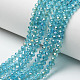 Chapelets de perles en verre transparent électrolytique EGLA-A034-T6mm-H14-1