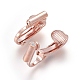Brass Clip-on Earring Converters Findings KK-L175-01RG-2