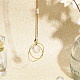 Chgcraft ガラス ティアドロップ ペンダント デコレーション  ぶら下げサンキャッチャー  真鍮パーツ  家の装飾のための  ゴールドカラー  250mm  4個/袋 HJEW-CA0001-57-4