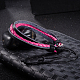 Adjustable Retro Braided Leather Multi-strand Bracelets BJEW-BB16036-E-4