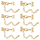 Beebeecraft 1 Box 8Pcs Layering Clasp 18K Gold Plated Multi Strand Triple Layered Necklaces Clasps Adjustable Chain Connectors with Lobster Claw Clasps for DIY Jewelry Making FIND-BBC0002-70G-1