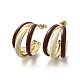Латунные серьги-гвоздики в форме буквы С EJEW-A121-16G-2