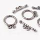 Tibetan Style Alloy Flat Round Toggle Clasps X-TIBE-2131-AS-RS-2