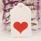 紙ギフトタグ  hange tags  美術工芸用  結婚式のための  バレンタイン・デー  ハート柄の長方形  ホワイト  50x30x0.4mm  穴：5mm CDIS-P001-H09-B-1
