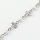 Chaînes en perles de verre rondes manuelles pour fabrication de bracelets et colliers AJEW-JB00075-01-1