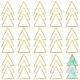 Benecreat 16 個真鍮フィリグリージョイナーリンク  幾何学的な三角形のクリスマス ツリー  生（メッキなし）  46x21x1mm KK-BC0011-71-1