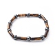 Natural Tiger Eye & Non-Magnetic Synthetic Hematite Beads Stretch Bracelets BJEW-JB04691-03-1