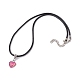 Heart with Fish Scale Shape 304 Stainless Steel with Resin Pendant Necklaces NJEW-JN04571-02-2