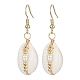Boucles d'oreilles pendantes en coquillages et perles naturelles EJEW-JE05435-1
