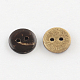 2 botones de coco redondas planas hoyos de BUTT-R035-003-2