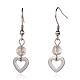 Heart Natural Crystal Dangle Earrings EJEW-JE01884-02-1