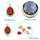 Cheriswelry 48Pcs 8 Colors  Faceted Resin Rhinestone Pendants RESI-CW0001-18-4