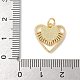 Подвески в виде сердечек из натуральной белой ракушки из латуни с соединительными кольцами KK-S522-08A-G-3