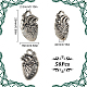 Sunnyclue 1 boîte de 50 breloques gothiques en forme de cœur en argent en vrac FIND-SC0005-17-2