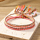 5 pièces 5 couleurs ensemble de bracelets à cordon tressé en coton PW-WG19598-01-1