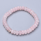 Naturelle quartz rose de perle bracelets extensibles BJEW-S127-15-1