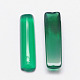 染色された長方形の天然瑪瑙のカボション  グリーン  20x5x3.5mm G-K027-01-2