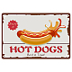 CREATCABIN Hot Dogs Metal Tin Sign Best in Town Enjoy It Funny Plate Poster Plaques with Quotes Retro Hanging Wall Art Decor for Fast Food Restaurant Kitchen Home Christmas Ornament 12 x 8inch AJEW-WH0157-593-1