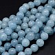 Round Natural 2A+ Aquamarine Beads Strands G-P113-02-10mm-2