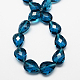 Faceted Steel Blue Transparent Glass Drop Bead Strands X-GLAA-S002-18x13mm-08-2