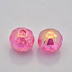 AB Color Crackle Acrylic Flat Round Beads CACR-M003-05-1