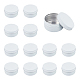 丸いアルミ缶  アルミジャー  化粧品の貯蔵容器  ろうそく  キャンディー  ねじ蓋付き  ホワイト  7.1x3.6cm  内径：63mm  容量：80ミリリットル CON-WH0079-13A-1