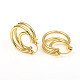 Brass Triple Hoop Earrings EJEW-G282-04G-3
