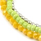 3 pièces 3 couleurs galvanoplastie verre et coquille bracelets extensibles pour femmes BJEW-TA00381-5