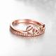 Mot amour réel rose plaqué or laiton zircon cubique anneaux pour les femmes RJEW-BB05427-8RG-3