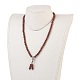 Four Loops Natural Sandalwood Beads Stretch Wrap Bracelets BJEW-JB03812-7