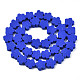 手作り樹脂粘土ビーズ連売り  花  ブルー  9~10x9~10x4~4.5mm  穴：1.6mm  約36~40個/連  13.58インチ〜14.57インチ（34.5~37cm） CLAY-N011-023-01B-2