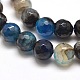 Dyed Natural Agate Faceted Round Beads Strands G-E267-25-2