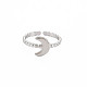304 anneau de manchette ouvert lune en acier inoxydable pour femme RJEW-S405-224P-1