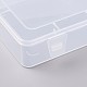 透明なプラスチックの箱  ビーズ保存容器  マスク収納ボックス  長方形  透明  18.6x13.5x4.3cm CON-I008-02-3