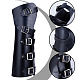 調節可能なイミテーションレザーコードブレスレット  バックル付きガントレットリストバンド  男性用カフリストガード  ブラック  13-1/4インチ（33.5cm） AJEW-WH0010-52B-6