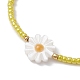 Flower Natural Shell & Glass Seed Braided Bead Bracelets BJEW-JB09921-01-3