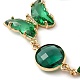 Bracelets à maillons en verre vert BJEW-B075-01-2