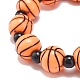 Bracelet extensible en perles acryliques sur le thème du sport pour enfants BJEW-JB08550-6