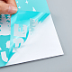 粘着性のシルクスクリーン印刷ステンシル  木に塗るため  DIYデコレーションTシャツ生地  ターコイズ  言葉  28x22cm DIY-WH0173-021-02-3