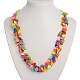 De resina de colores planos redondos conjuntos botón de joyas: pulseras y collares SJEW-JS00790-1-5