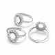 925 componentes de anillo de dedo de garra de diamante de imitación de plata esterlina STER-E061-33P-1