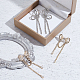 Anattasoul 2 paia 2 orecchini pendenti con fiocco in strass di cristallo stile EJEW-AN0002-31-7