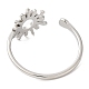 304 Stainless Steel Sun Open Cuff Ring for Women RJEW-M149-05P-2
