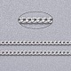 真鍮ツイストチェーン  カーブチェーン  ハンダ付け  スプールで  オーバル  鉛フリー＆カドミウムフリー  銀色のメッキ  2x1x0.35mm  約301.83フィート（92m）/ロール CHC-S100-0.35mm-S-1