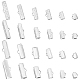 パンダホールエリート120個12スタイル304ステンレス鋼リボンカシメエンドパーツ  長方形  ステンレス鋼色  6~9.3x6.7~25mm  穴：2~4x1~1.8mm  10個/スタイル STAS-PH0003-45-8