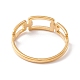 女性のための304つのステンレス鋼の三重の長方形の中空の指輪  ゴールドカラー  内径：17mm RJEW-B035-02G-3