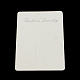 長方形のボール紙のヘアクリップの表示カード  ホワイト  88x61x0.5mm  穴：7mm CDIS-R030-08-1