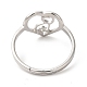 201つのステンレス鋼の指輪  女性のための猫の指輪とハート  ペットのテーマ  ステンレス鋼色  usサイズ6 1/4(16.7mm) RJEW-E063-03P-3